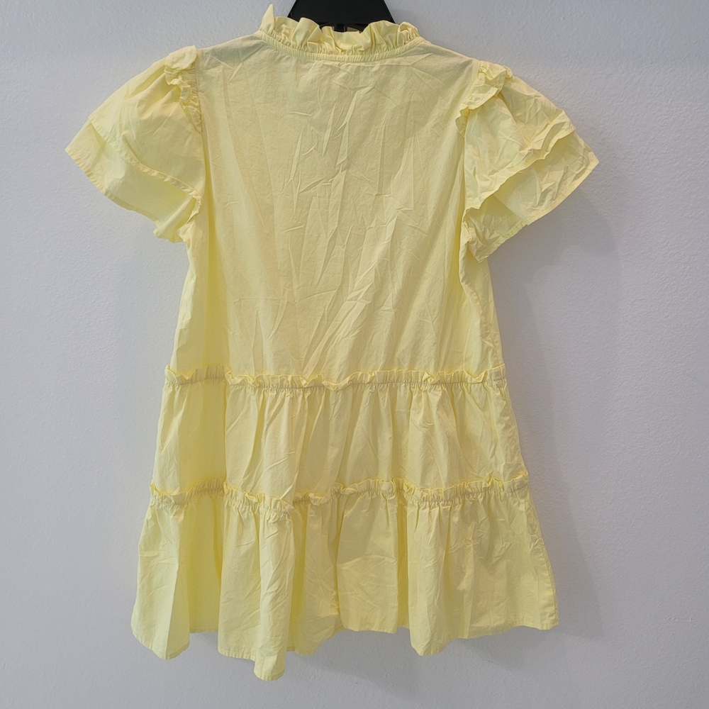 Fantastic Fawn Light Yellow Ruffle Mini Dress Size S - Picture 6 of 10